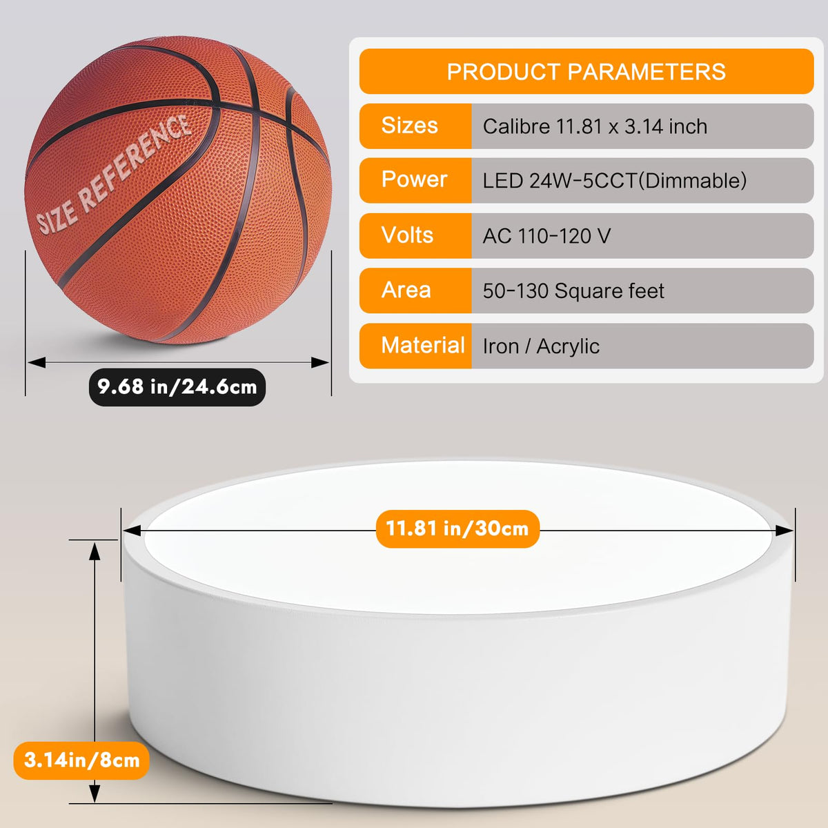 TYNCEAOL acrylic diffuser providing even light distribution