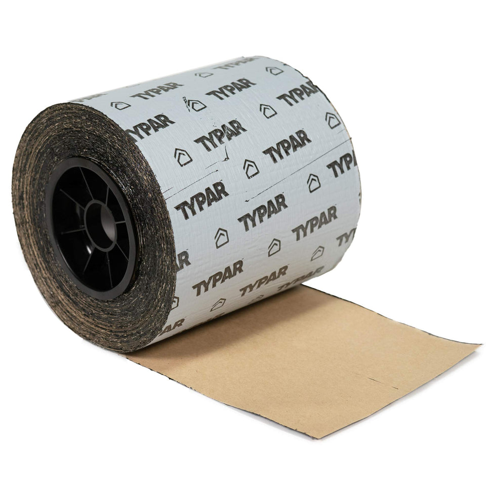 Typar Butyl Flashing Tape roll 6x75 demonstrates a durable, pliable seal for windows and doors.