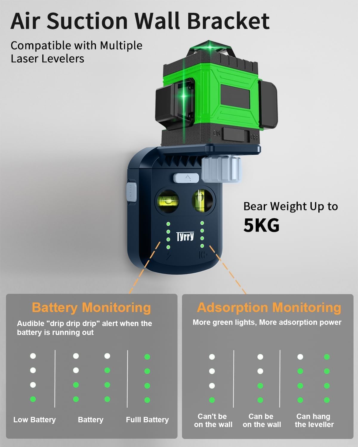 Tyrry dust-free drilling collector keeps workspace clean.