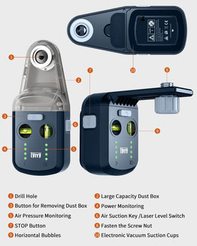 Tyrry picture hanging setup with precise laser alignment.