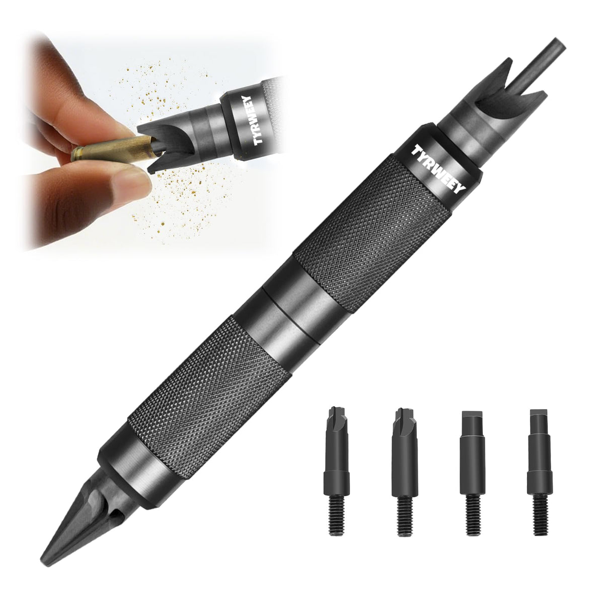 TYRWEEY Case Prep Multitool assembly shows compact, portable design for field-ready brass prep