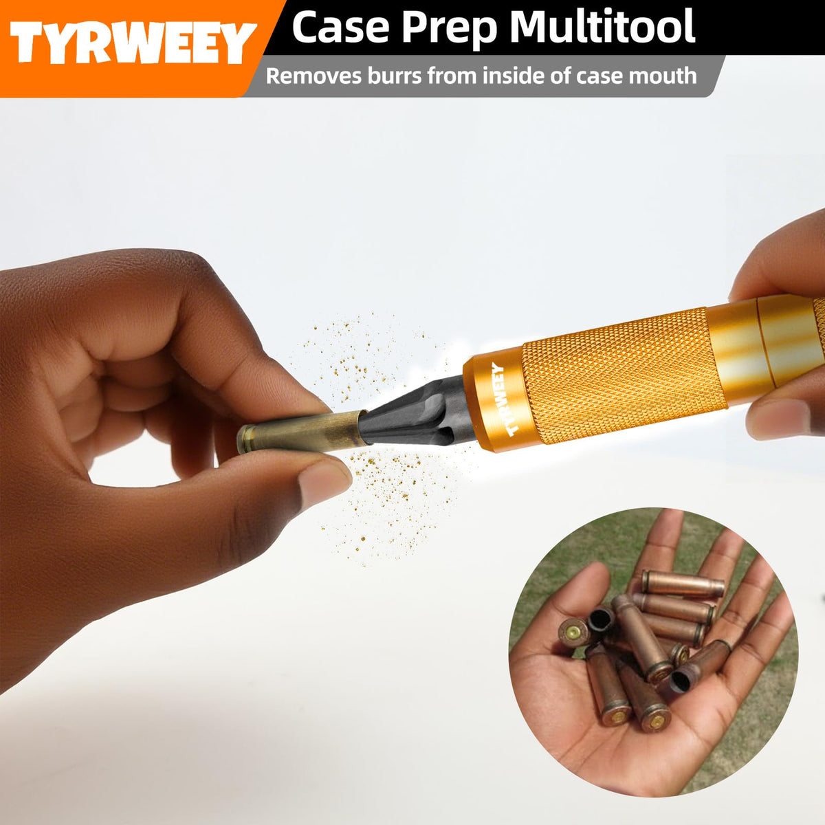 TYRWEEY Case Prep Multitool inside deburring tool removes internal burrs for cleaner case mouths