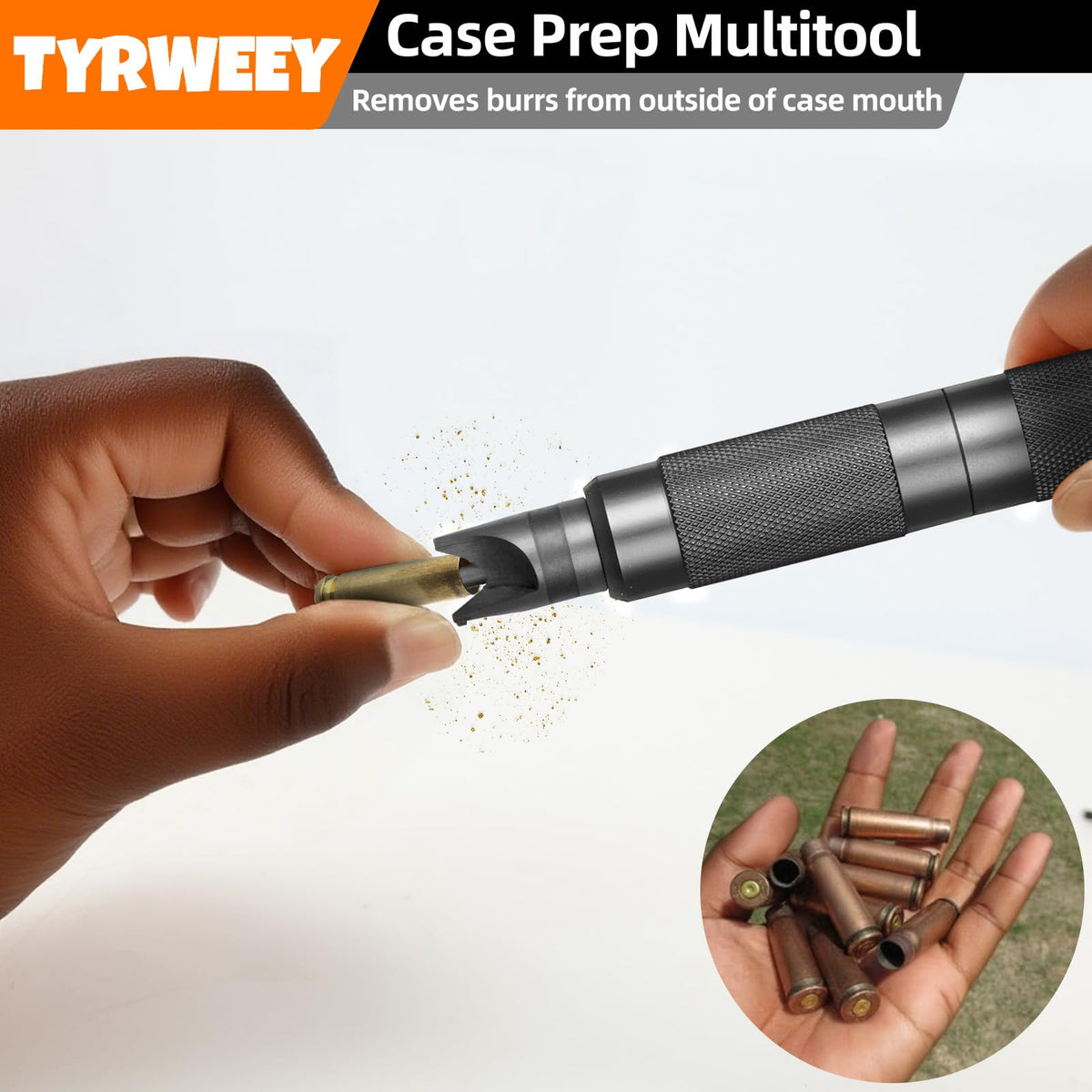 TYRWEEY outside deburring tool edges case mouths smoothly with minimal effort