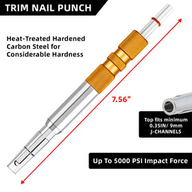 TYRWEEY pocket-size trim nail punch fits in a pocket for quick carpentry touch-ups.