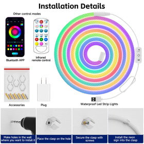 Tyute rope lights are flexible and easy to install around furniture and edges.