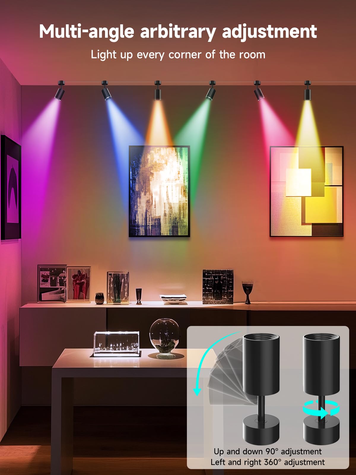 Tyute LED spot lights controlled by app for color and brightness tuning