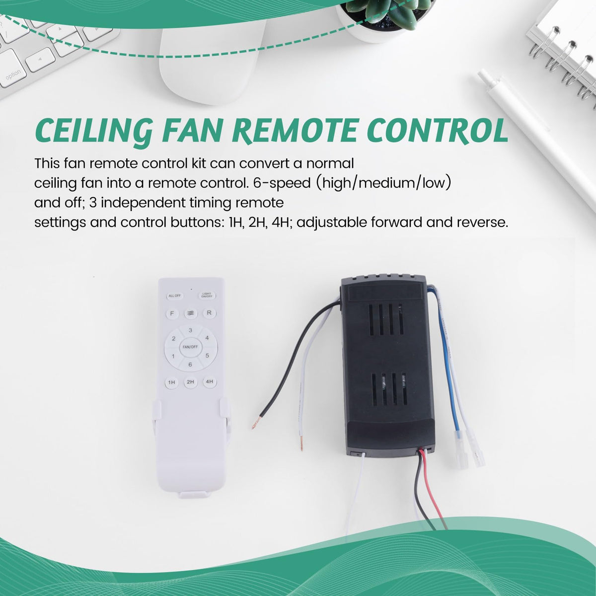 uaelua universal ceiling fan remote timer function for scheduled cooling.
