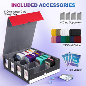 UAONO storage box with large capacity holds 640+ top loaders and 1300+ double-sleeved cards.