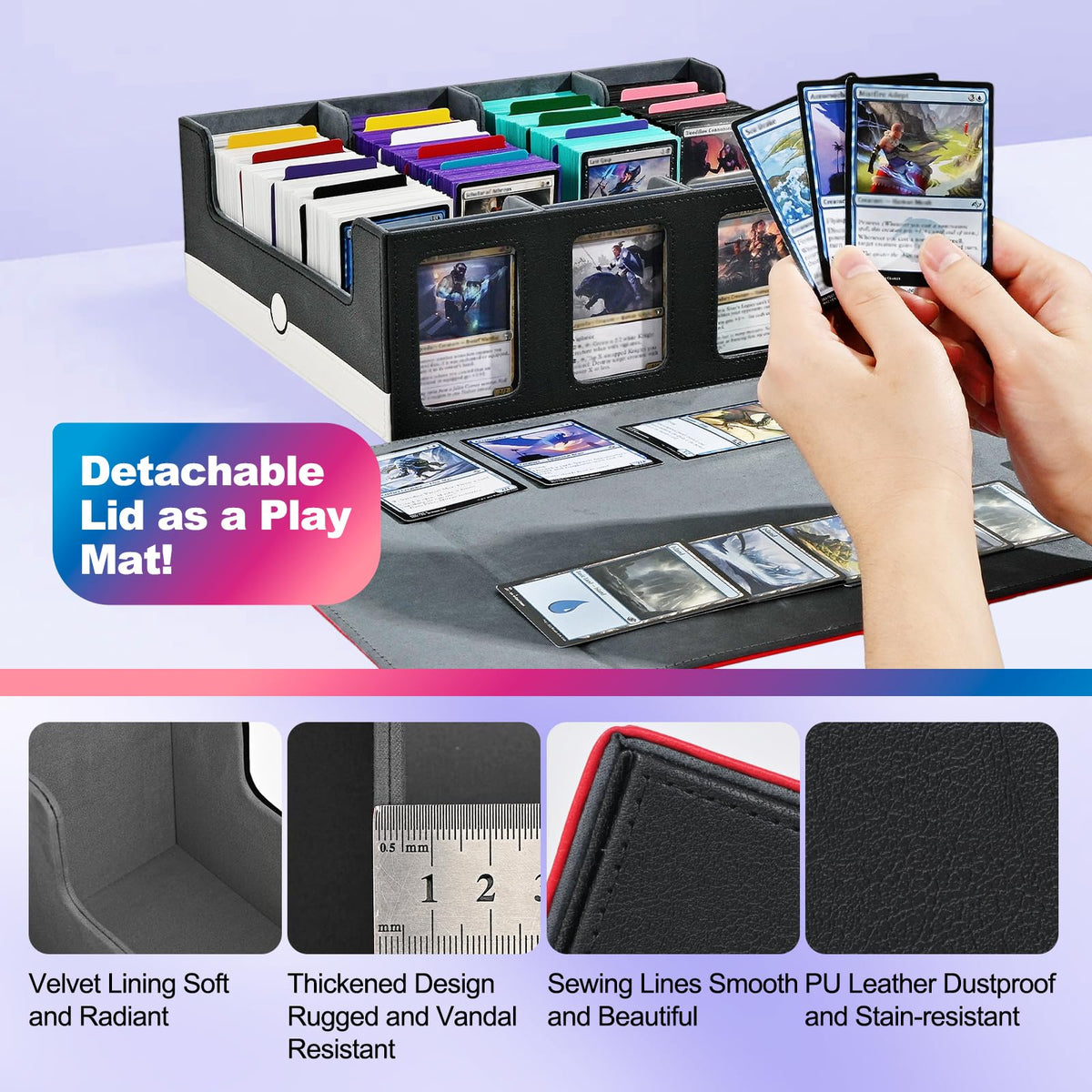 UAONO interior lining provides soft fabric protection for delicate cards.