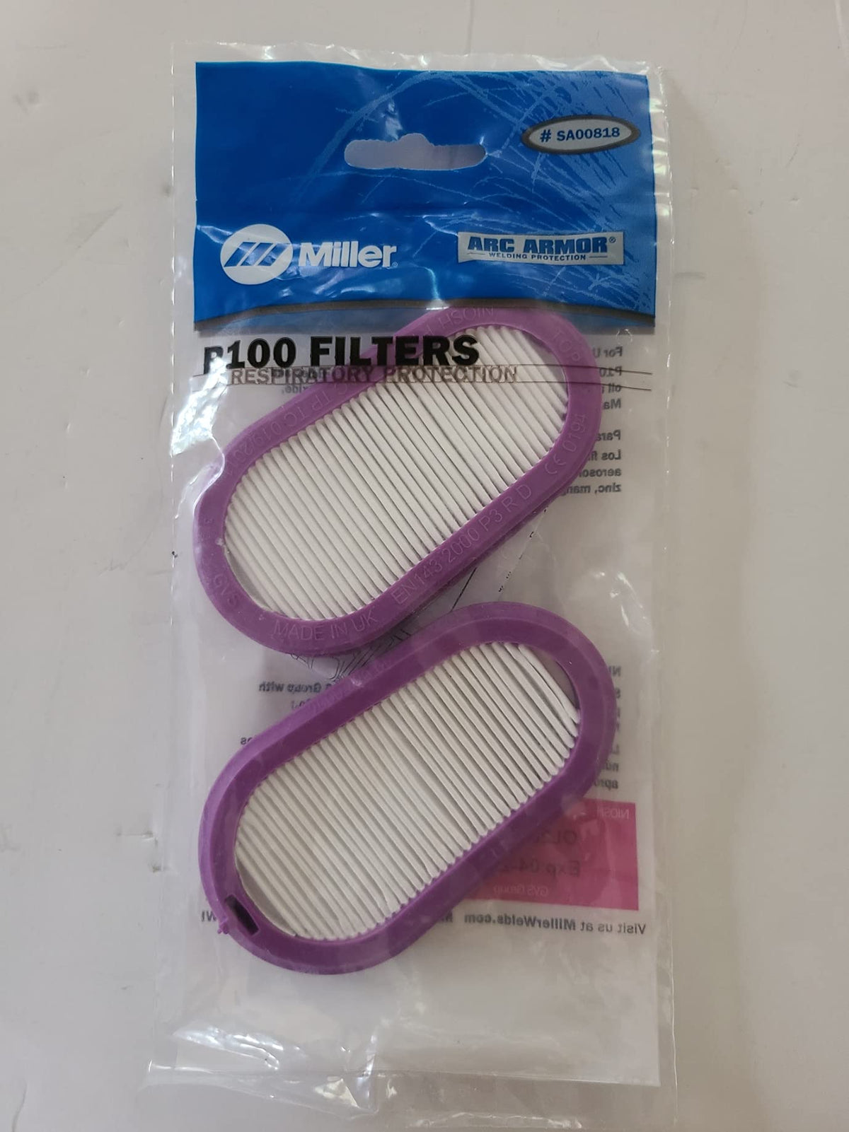 ubcwin Miller SA00818 P100 filters pair for LPR-100 enabling easier breathing