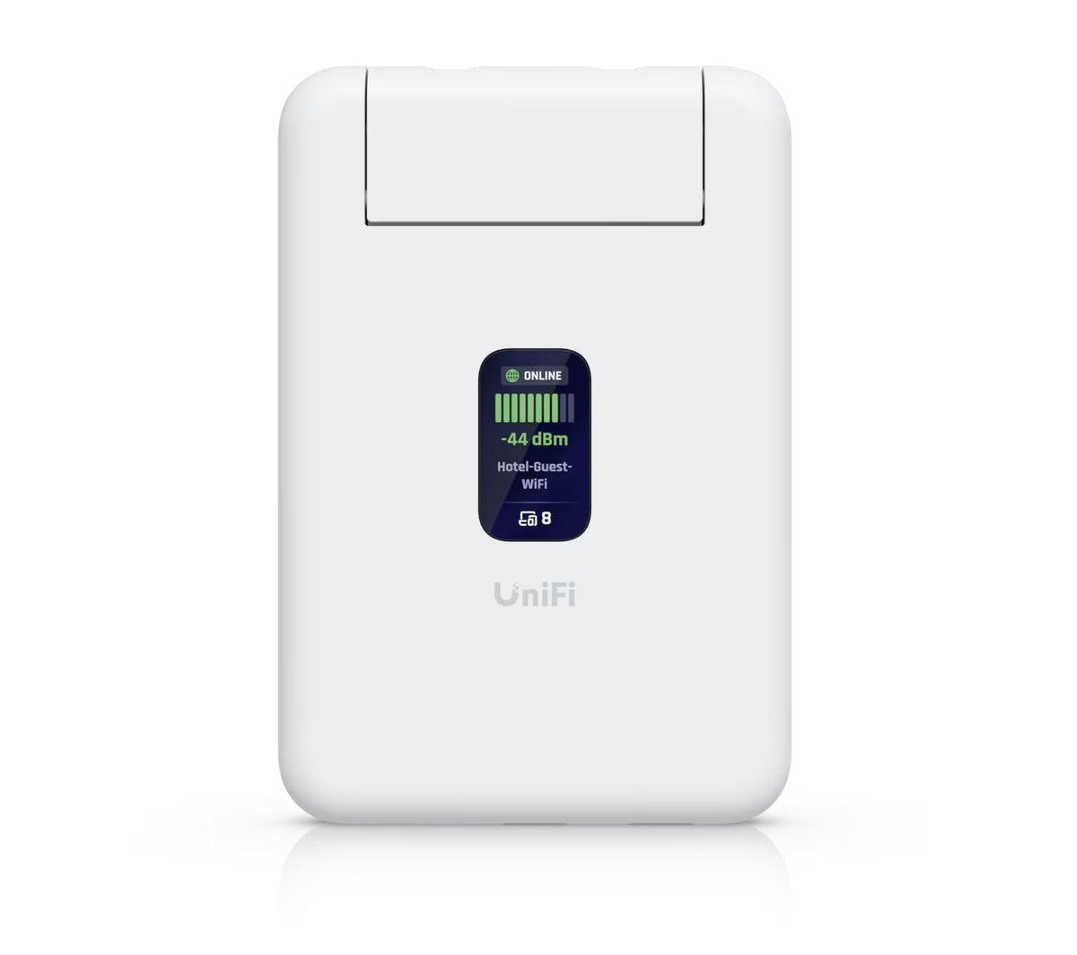 Ubiquiti UniFi UTR travel router in bag demonstrates compact design for on-the-go power