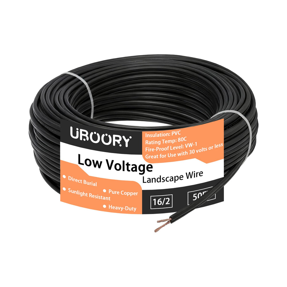 UBOORY 16/2 low voltage wire coil ready for easy outdoor installation
