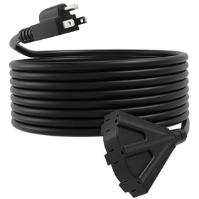 UBOORY 50ft outdoor extension cord with three outlets for flexible power on outdoor projects.