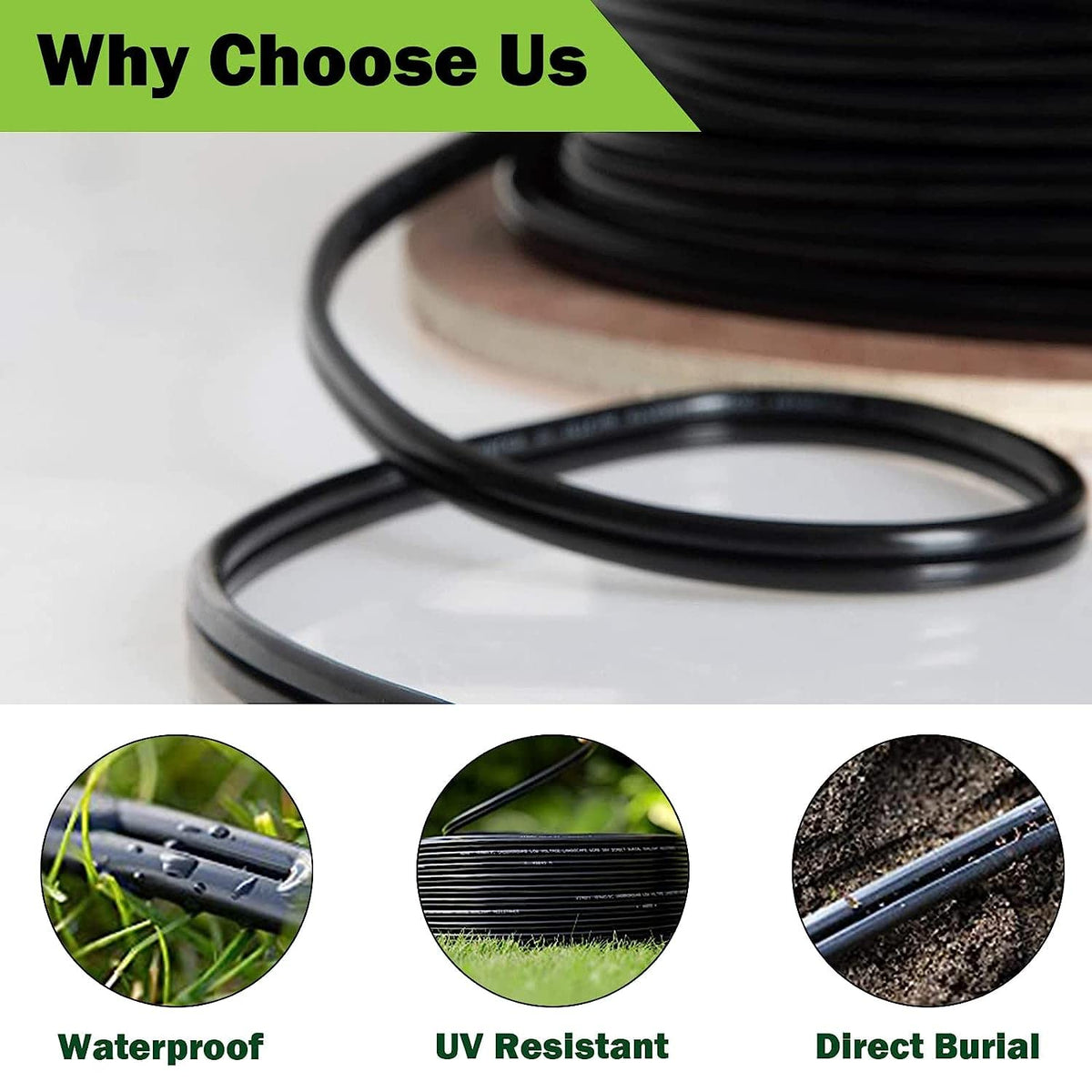 UBOORY 16/2 wire compatible with path, deck, garden, and underwater lights