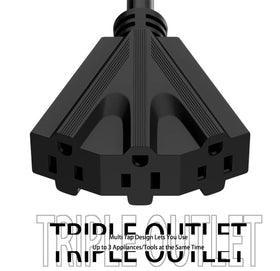 UBOORY tri-tap outlet powers lights, tools, and devices simultaneously outdoors.