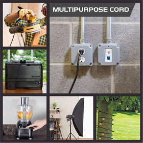 UBOORY waterproof cord withstands rain and damp job sites.