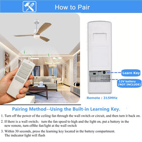 UBORSY Harbor Breeze remote tactile buttons aid blind-friendly use