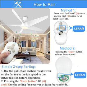 UBORSY remote dimmer control enables soft lighting without altering fan speed.