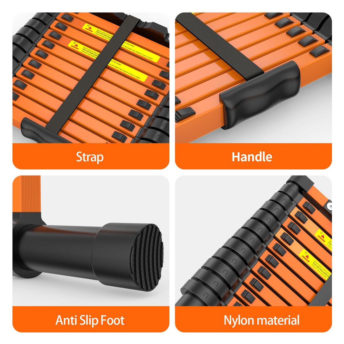 UC UP CLIMBER anti-slip base enhances ladder stability during work.