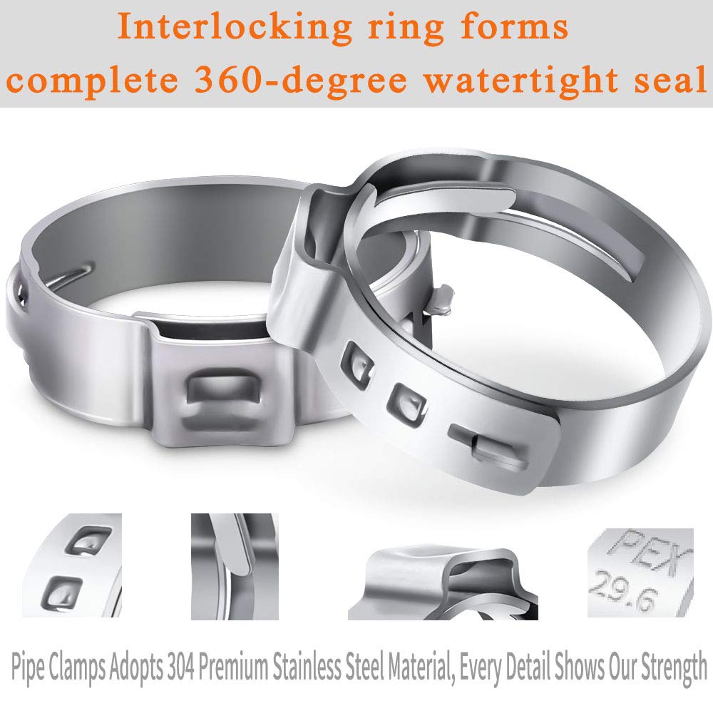 UCANVIN 304 stainless steel PEX crimp ring resists corrosion