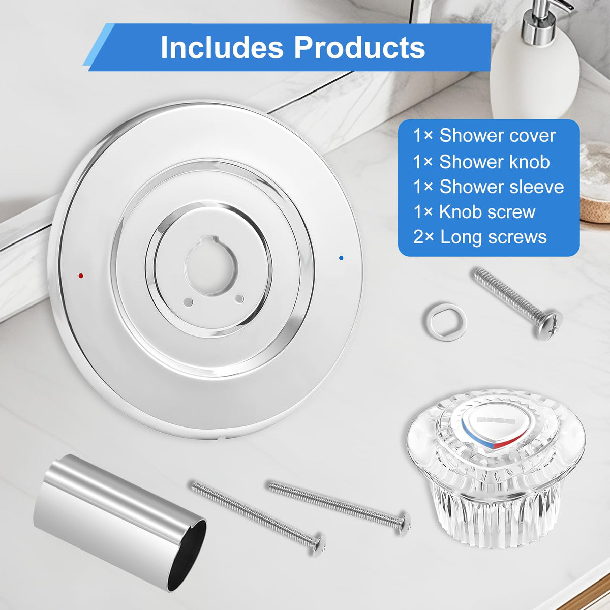 UCDEDT chrome shower trim kit packaging for simple shopping