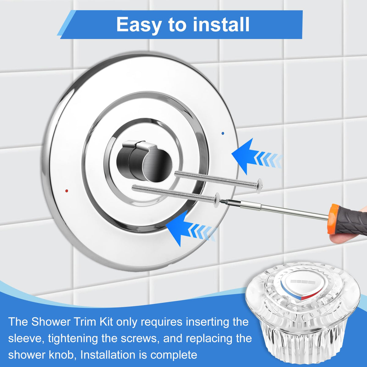 UCDEDT tub/shower trim assembly for quick replacement