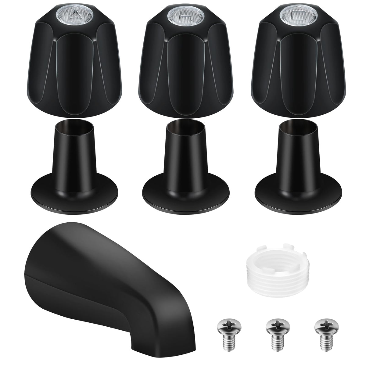 UCDETD matte black bath tub spout close-up for a modern upgrade.