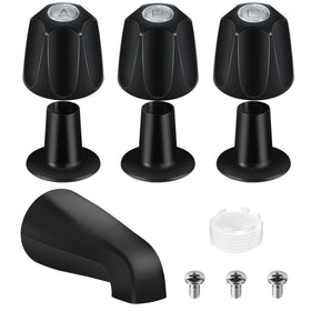UCDETD matte black bath tub spout close-up for a modern upgrade.