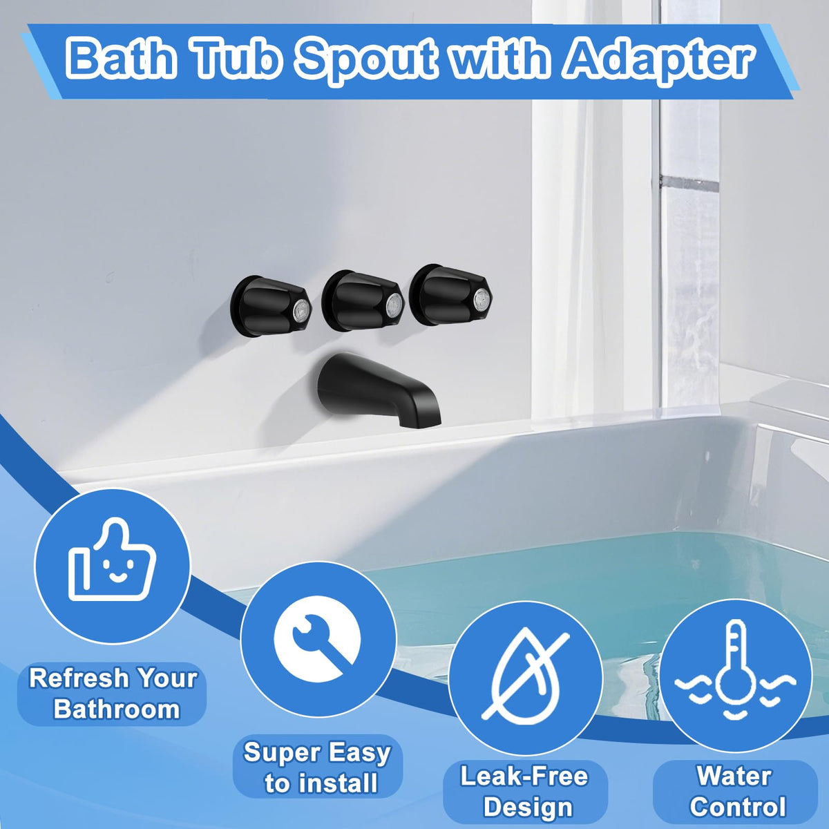 UCDETD matte black diverter knob close-up for easy water routing.