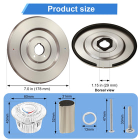 UCDEDT satin nickel shower knob provides easy, precise control