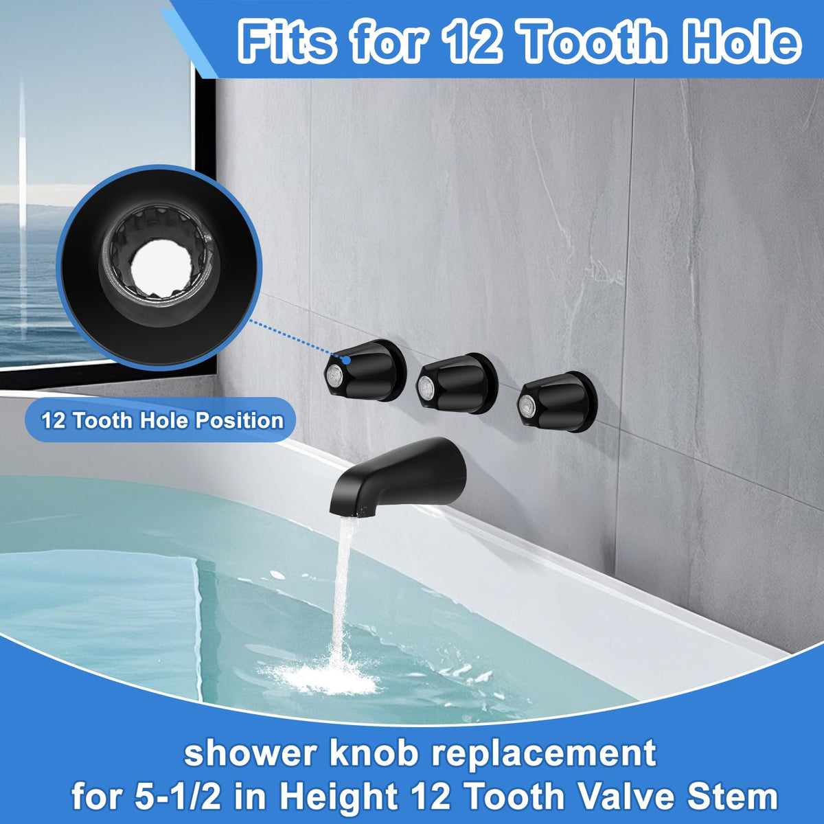 UCDETD tub spout adapter converts 1/2 to 3/4 threads.
