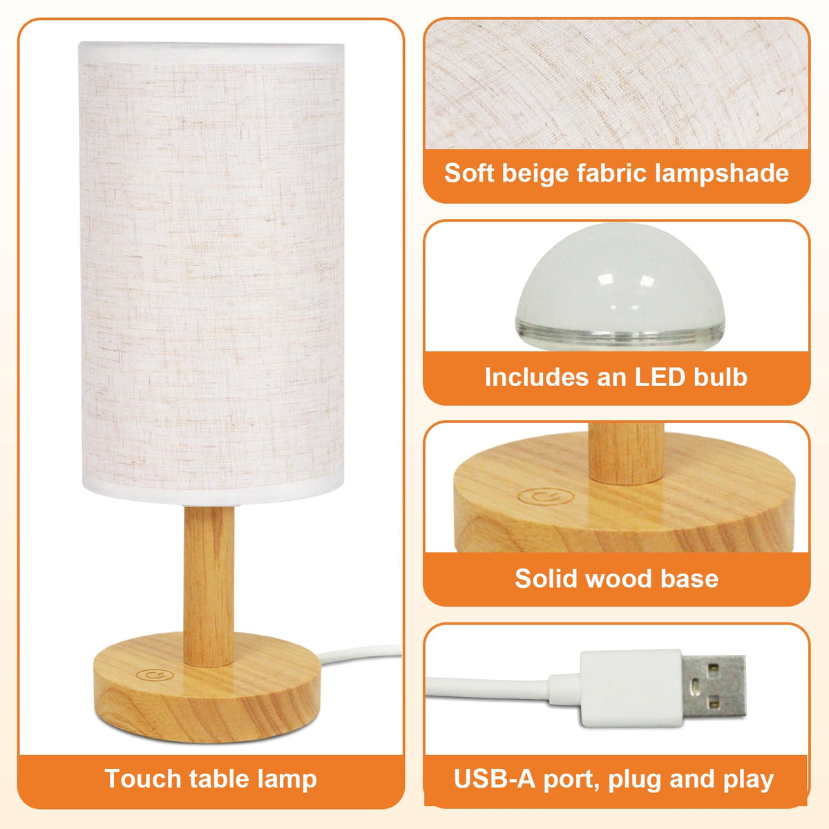 UCHENTON 2700K warm light creates inviting bedside atmosphere.