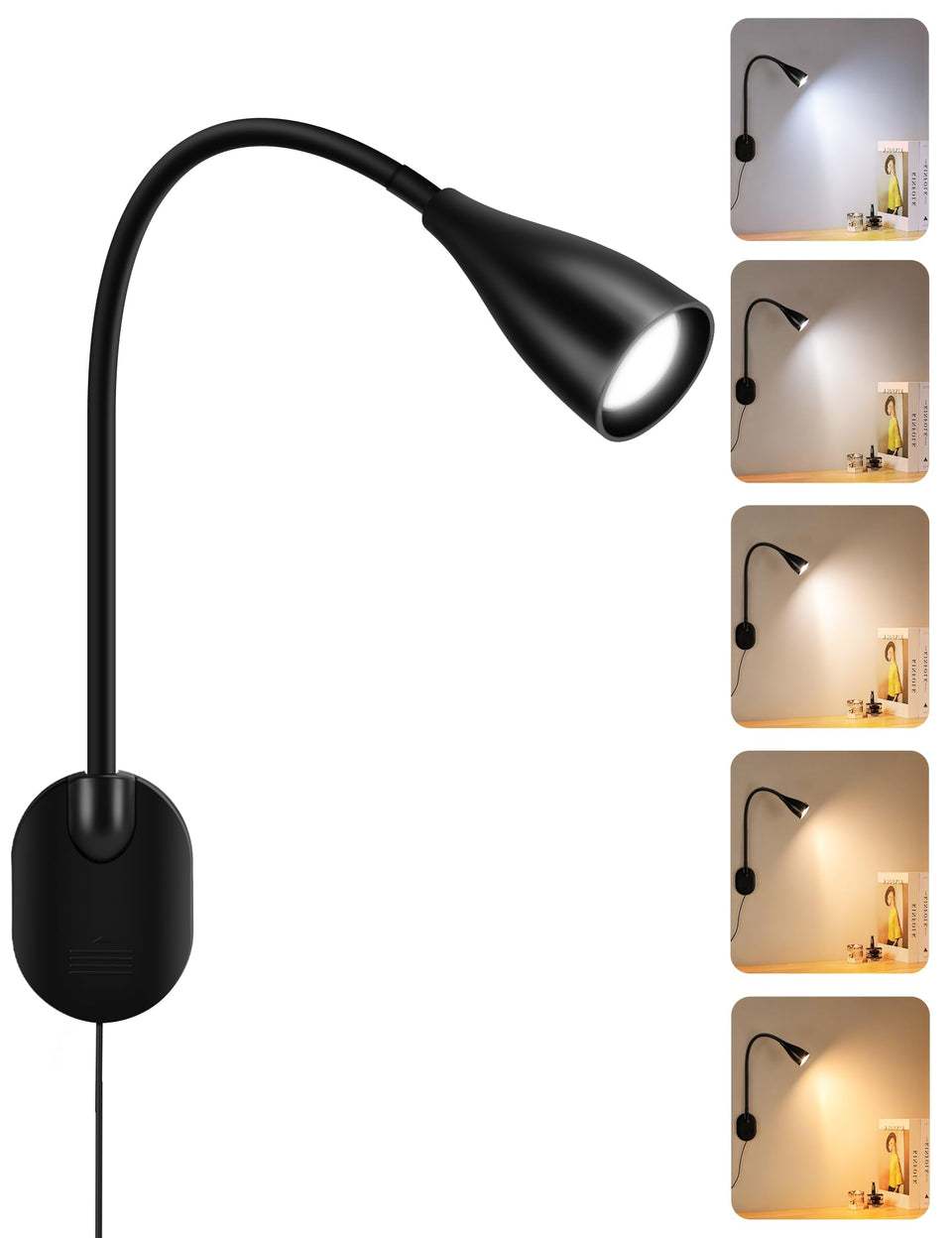 Uchoiceme LED wall reading light, bedside-mounted, focused beam for late-night reading.