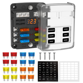 UCkasayfy 6-way fuse block box showcases compact design for versatile vehicle power management.