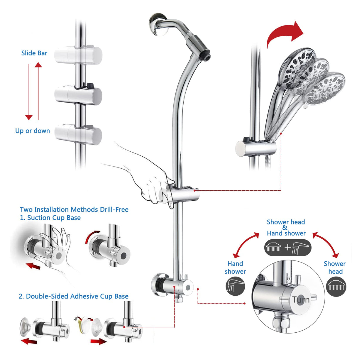 UCLIMAA 3 way diverter enabling quick mode changes mid shower