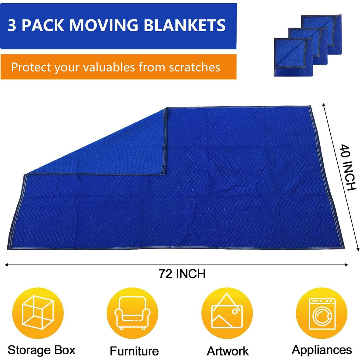 UDAREIT 3-pack folded blankets demonstrating compact storage and reuse.
