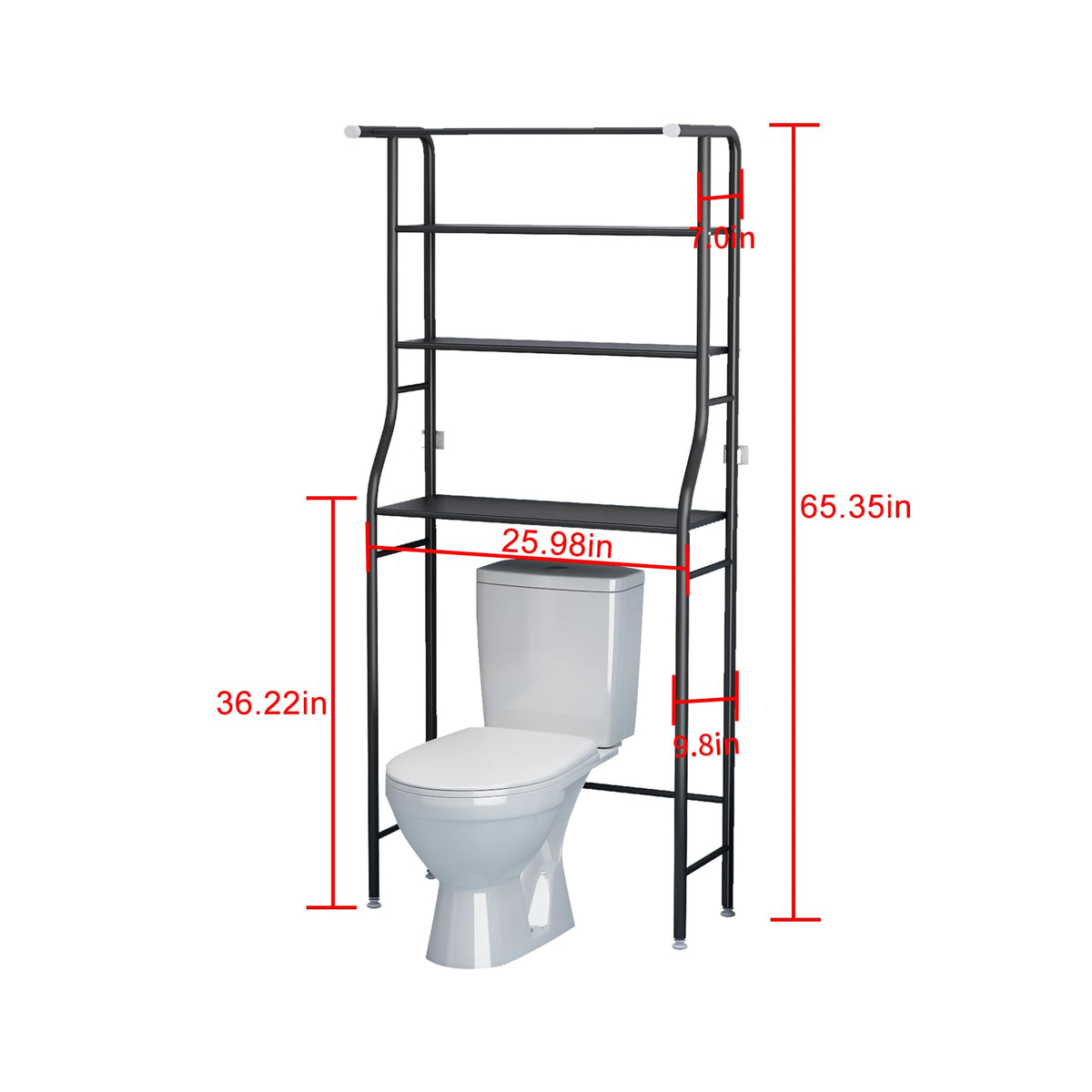 UDEAR rack with hanging rod, convenient for towels and washcloths.