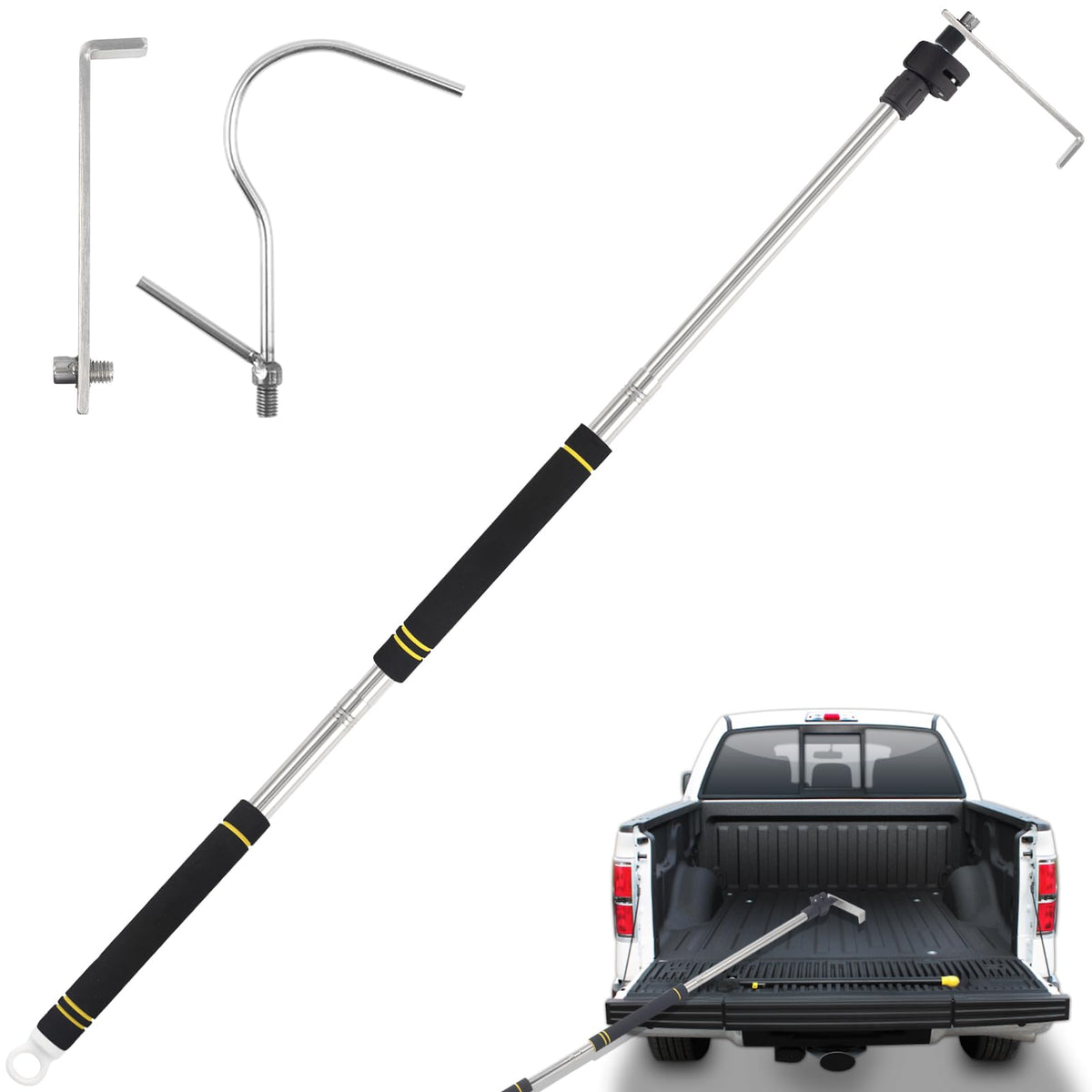 UEGHNS Cargo Grabber Extendable Reach shows extended metal tube for hard-to-reach items.