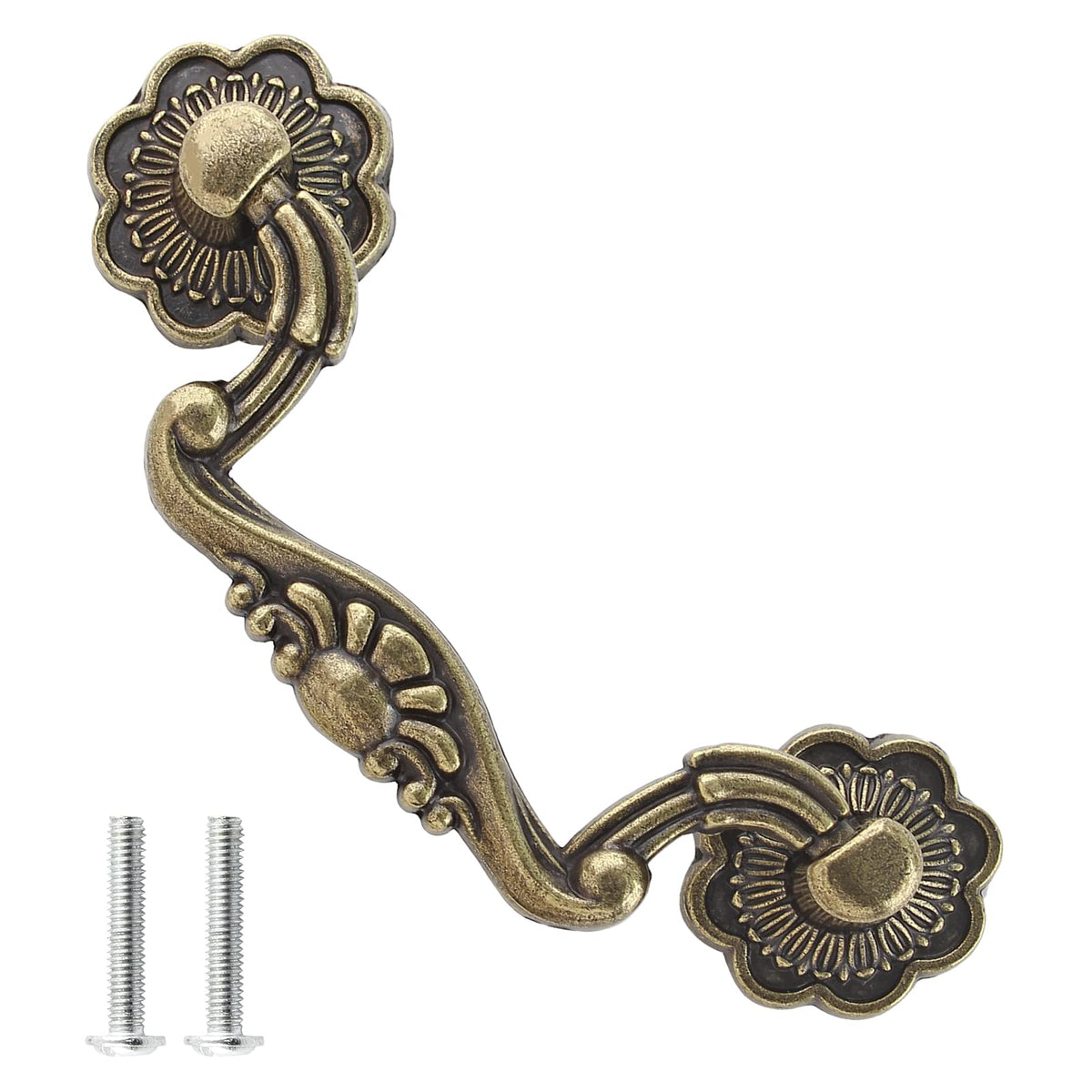 Uenhoy vintage drop bail drawer pulls with antique bronze finish for classic cabinets