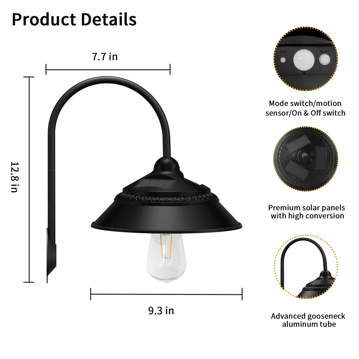 Ufelizor solar barn light IP65 waterproof design survives rain and snow.
