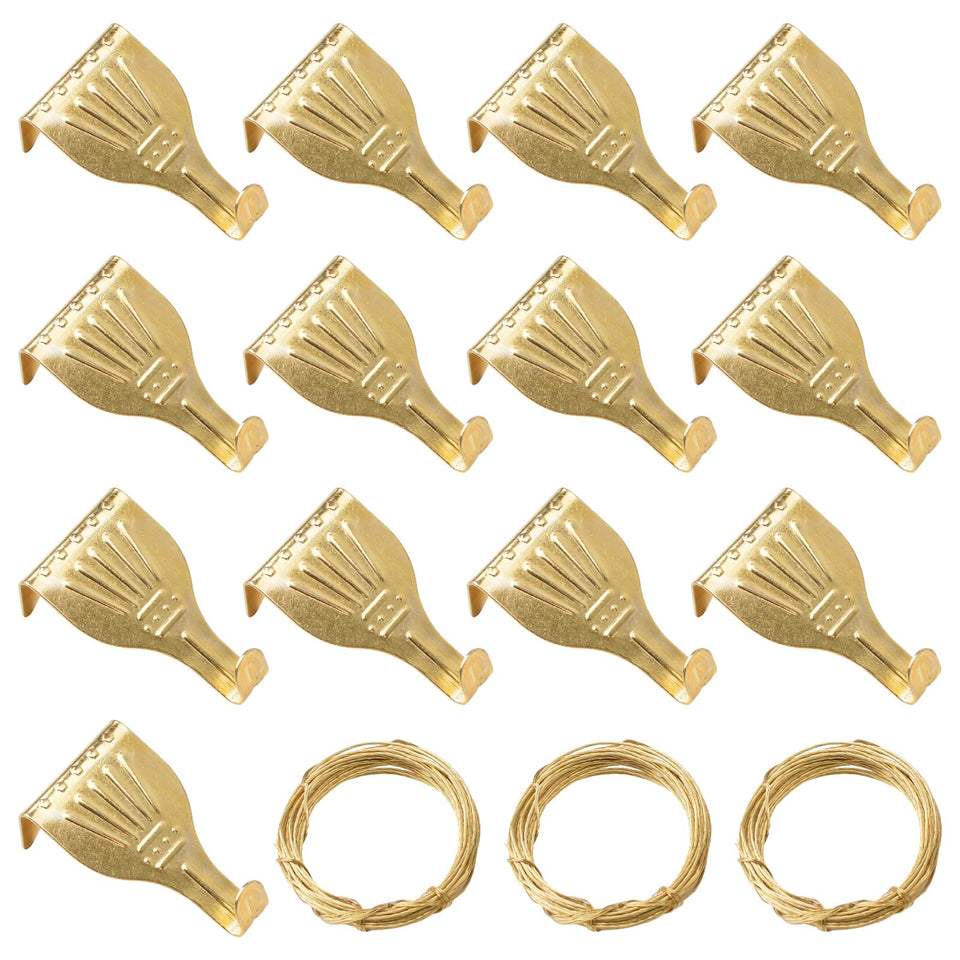 UFURMATE picture track hooks provide sturdy brass-plated support for wall displays.