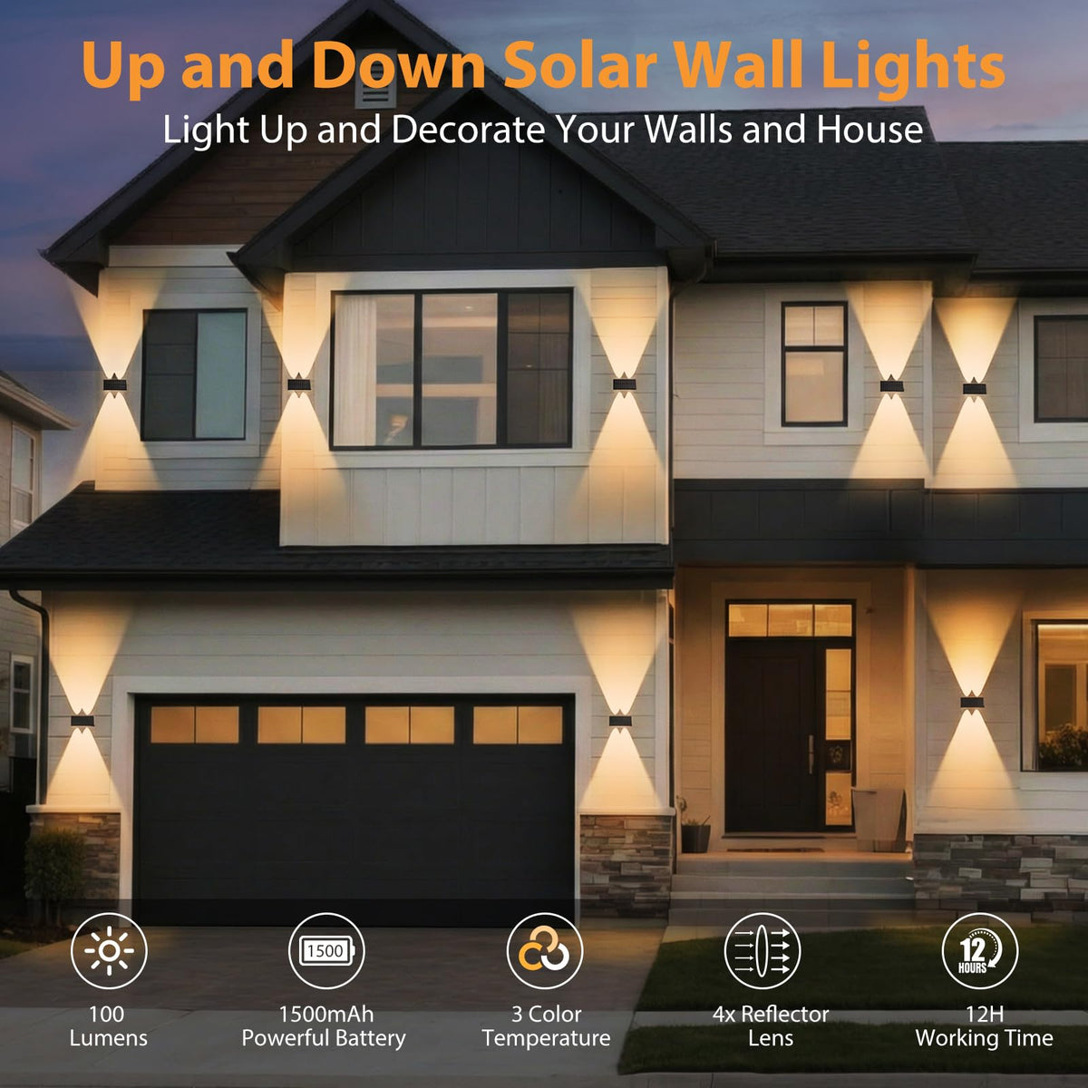 UGDLUCK 8PACK battery charging via sunlight for continuous glow