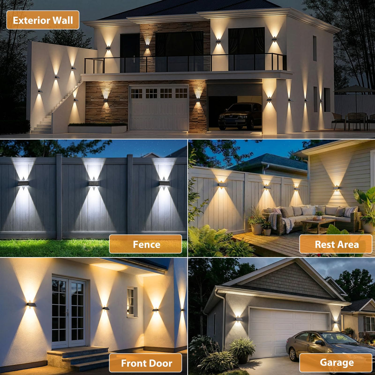 UGDLUCK 8PACK spotlight beads highlighting outdoor wall decor