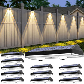 UGDLUCK solar fence lights 12-pack for outdoor fences and borders
