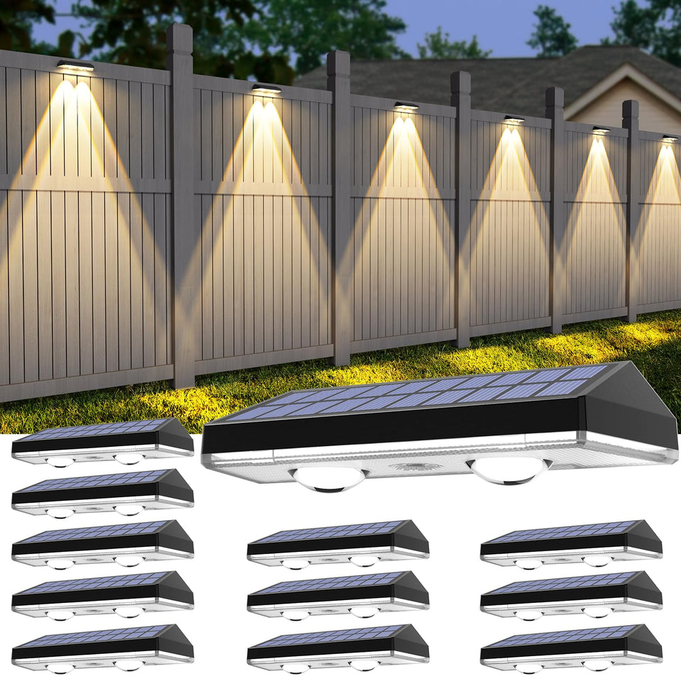 UGDLUCK solar fence lights 12-pack for outdoor fences and borders