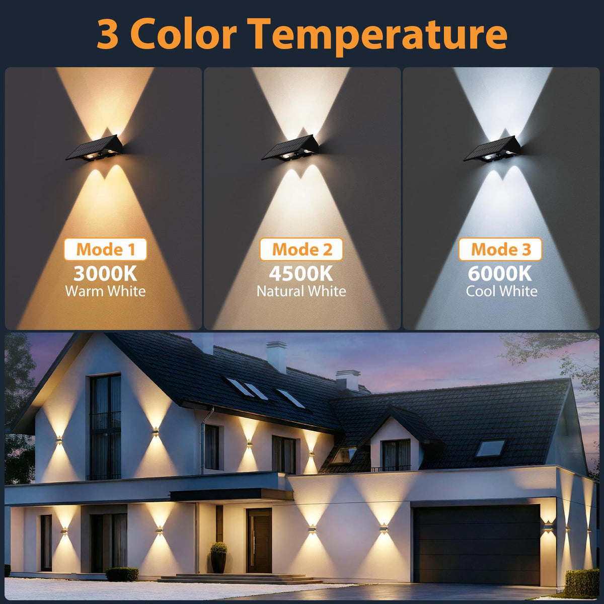 UGDLUCK solar fence lights with up-down beams improve yard visibility