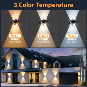 UGDLUCK solar fence lights with up-down beams improve yard visibility