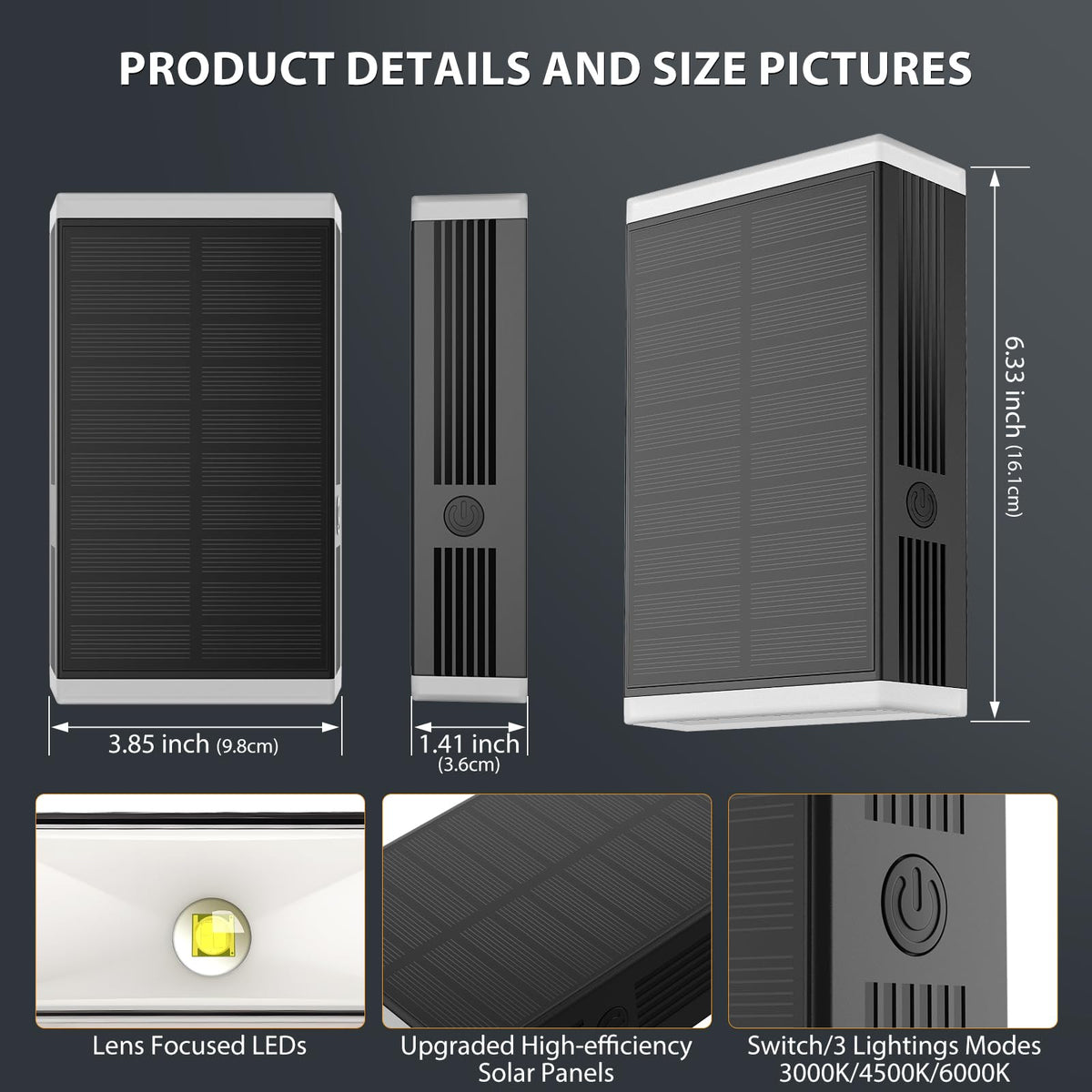 UGDLUCK solar wall light three modes for adaptable nighttime ambience.