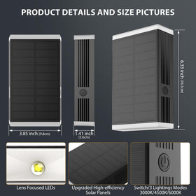UGDLUCK solar wall light three modes for adaptable nighttime ambience.