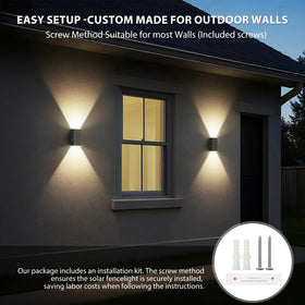 UGDLUCK solar wall light ready for year-round outdoor decoration.